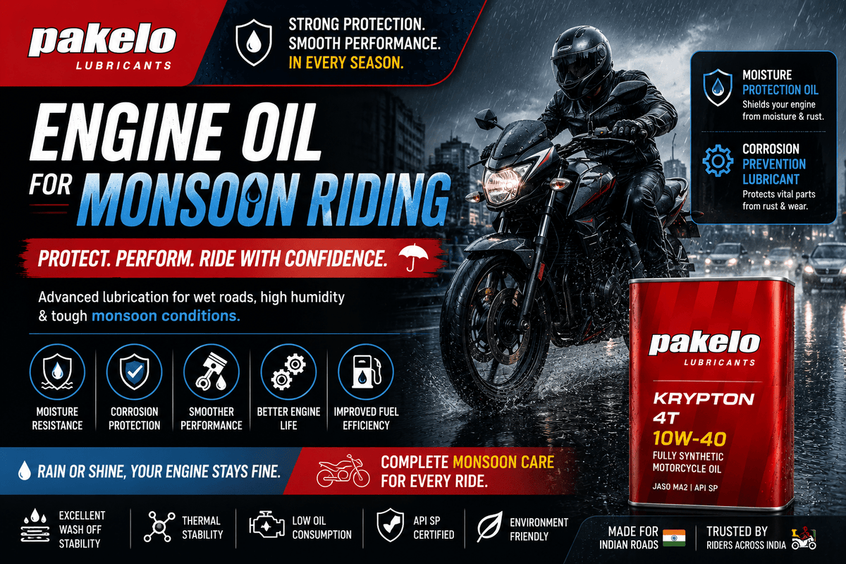 Engine Oil for Bikes Used in Rainy Conditions - Pakelo India Since 1930